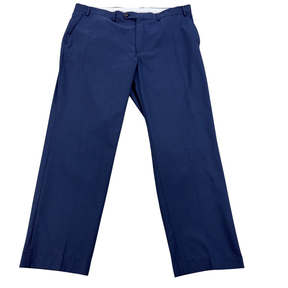 Ralph Ralph Lauren Dress Pants Mens 38x29 Blue Check Stretch Microfiber Office